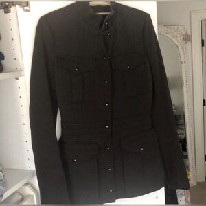 BALENCIAGA Black/Brown Wool Twill Blazer Jacket